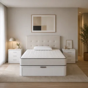 Pack dormitorio completo | Canapé + colchón HR 25 cm + cabecero + 2 mesitas